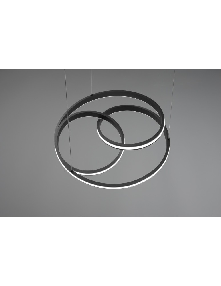 Lampy wiszące - Trio YARA Wisząca Nowoczesna 1xLED max 58W 2300+3000+4000K Czarny Mat 326210132 - produkt kolory-swiatla.pl 6