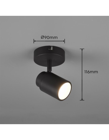 Trio ANGELO Ścienna Łazienkowa 1xGU10 max 5W Czarny Mat 880400132 - produkt 2