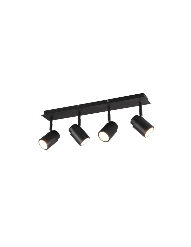 Lampy sufitowe łazienkowe - Trio ANGELO Sufitowa Łazienkowa 4xGU10 max 5W Czarny Mat 880400432 - produkt kolory-swiatla.pl 1