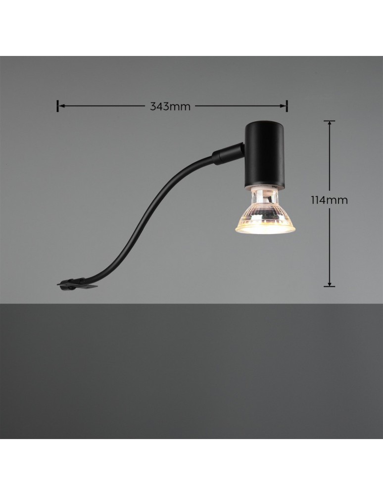 Trio GIADA Ścienna Łazienkowa 1xGU10 max 5W Czarny Mat 283400132