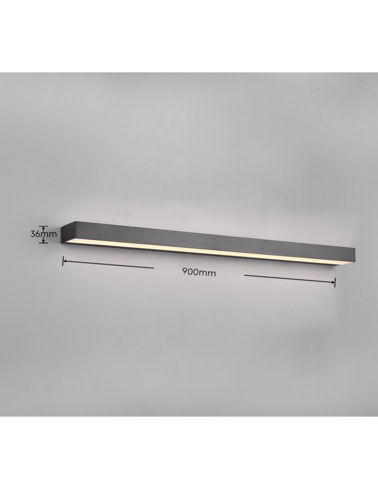 Trio ROCCO Ścienna Łazienkowa 1xLED max 13W 3000K Czarny Mat 283919032
