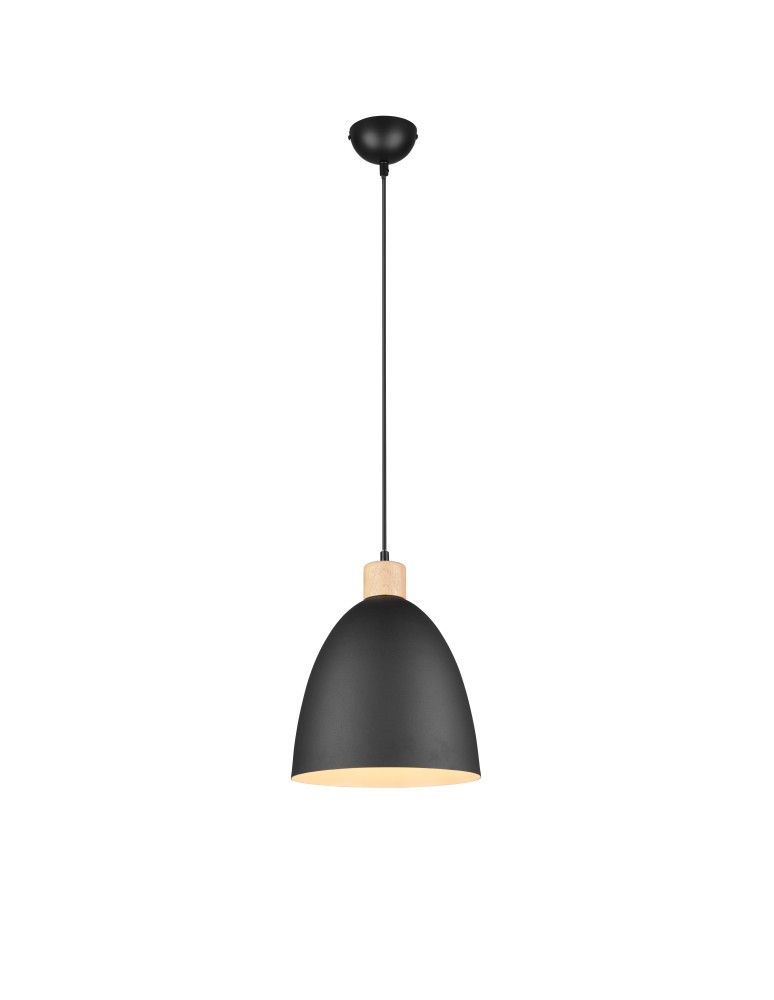 Lampy wiszące pojedyncze - RL JAGGER Wisząca Nowoczesna 1xE27 max 40W Czarny Mat R30681032 - produkt kolory-swiatla.pl 1