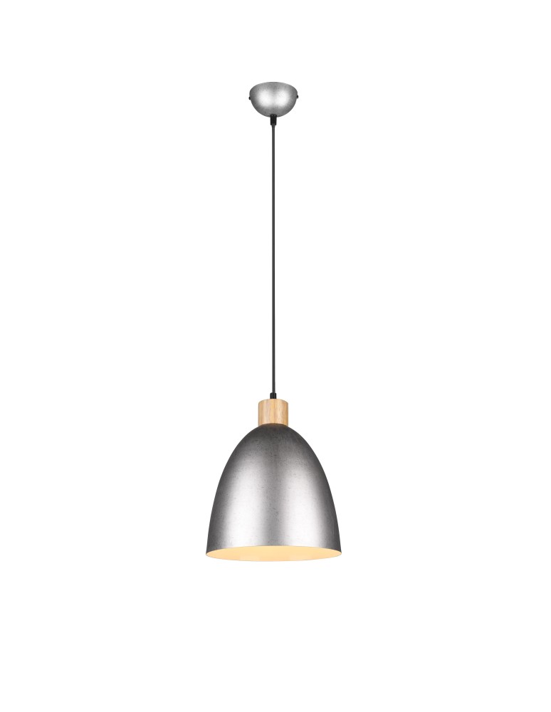 Lampy wiszące pojedyncze - RL JAGGER Wisząca Nowoczesna 1xE27 max 40W Nikiel Antyczny R30681067 - produkt kolory-swiatla.pl 1