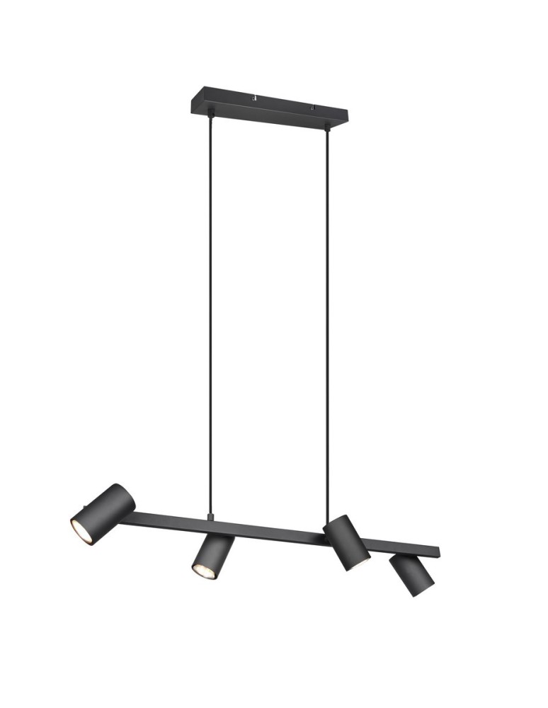 Lampy wiszące nad wyspę - Trio MARLEY Wisząca Nowoczesna 4xGU10 max 35W Czarny Mat 302400432 - produkt kolory-swiatla.pl 1