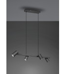 Lampy wiszące nad wyspę - Trio MARLEY Wisząca Nowoczesna 4xGU10 max 35W Czarny Mat 302400432 - produkt 5