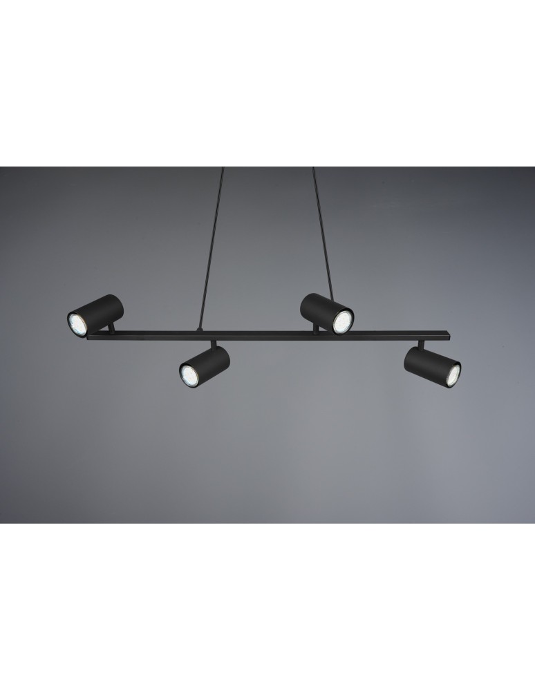 Lampy wiszące nad wyspę - Trio MARLEY Wisząca Nowoczesna 4xGU10 max 35W Czarny Mat 302400432 - produkt kolory-swiatla.pl 7