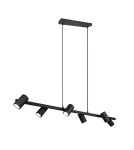 Lampy wiszące nad wyspę - Trio MARLEY Wisząca Nowoczesna 6xGU10 max 35W Czarny Mat 302400632 - product 1