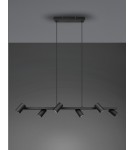 Lampy wiszące nad wyspę - Trio MARLEY Wisząca Nowoczesna 6xGU10 max 35W Czarny Mat 302400632 - product 6