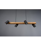 Lampy wiszące nad wyspę - Trio MARLEY Wisząca Nowoczesna 4xGU10 max 35W Czarny Mat 312490432 - produkt 7