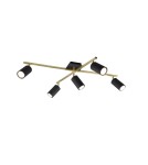 Lampy sufitowe reflektory - Trio MARLEY Reflektor Sufitowy 5xGU10 max 35W Czarny, Złoty 612400580 - product 1