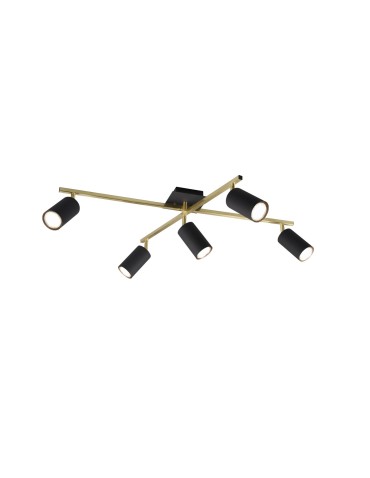 Trio MARLEY Reflektor Sufitowy 5xGU10 max 35W Czarny, Złoty 612400580