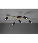 Lampy sufitowe reflektory - Trio MARLEY Reflektor Sufitowy 5xGU10 max 35W Czarny, Złoty 612400580 - product 2