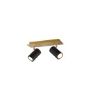 Lampy sufitowe reflektory - Trio MARLEY Reflektor Ścienny 2xGU10 max 35W Czarny, Złoty 802400280 - product 1