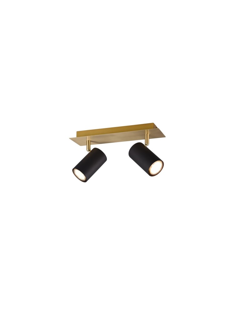 Lampy sufitowe reflektory - Trio MARLEY Reflektor Ścienny 2xGU10 max 35W Czarny, Złoty 802400280 - produkt kolory-swiatla.pl 1