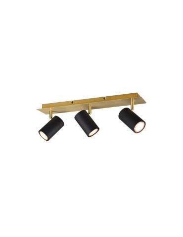 Trio MARLEY Reflektor Ścienny 3xGU10 max 35W Czarny, Złoty 802400380