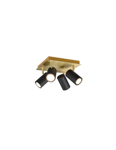 Trio MARLEY Reflektor Ścienny 4xGU10 max 35W Czarny, Złoty 802430480