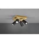Lampy sufitowe reflektory - Trio MARLEY Reflektor Ścienny 4xGU10 max 35W Czarny, Złoty 802430480 - product 2