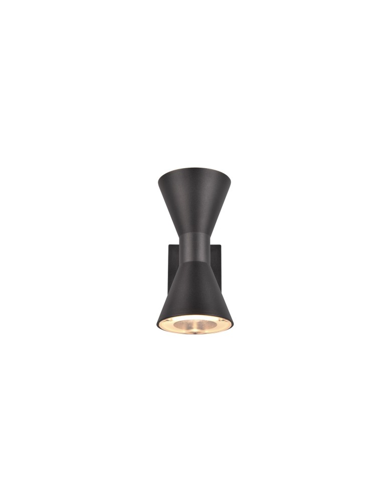 Trio ARDAS Zewnętrzna Ścienna 2xGU10 max 10W Czarny Mat 212560232