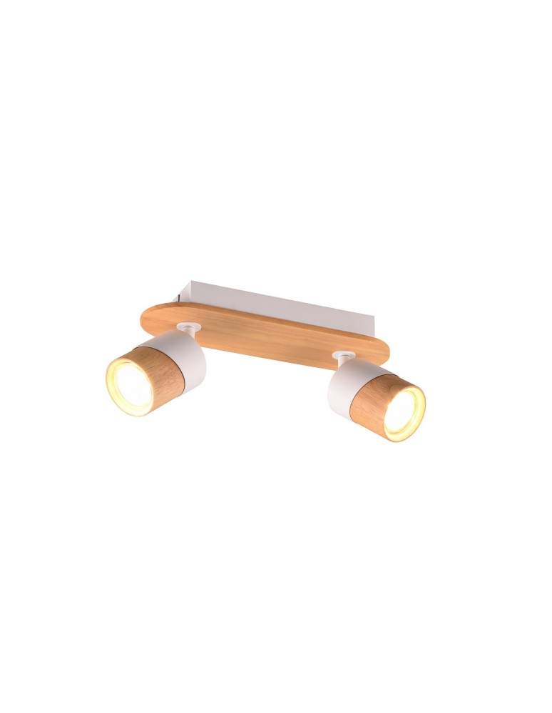 Lampy sufitowe reflektory - Trio ARUNI Reflektor Ścienny 2xGU10 max 10W Kolor Drewna 801100231 - produkt kolory-swiatla.pl 1