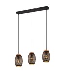 Lampy wiszące na listwie - RL BIDAR Wisząca Nowoczesna 3xE27 max 28W Czarny, Złoty R31573080 - produkt 1