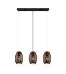 Lampy wiszące na listwie - RL BIDAR Wisząca Nowoczesna 3xE27 max 28W Czarny, Złoty R31573080 - produkt 2
