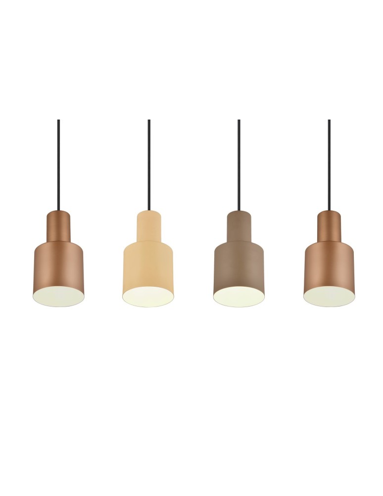 Lampy wiszące na listwie - Trio AGUDO Wisząca Nowoczesna 4xE27 max 40W Multikolor 319400417 - product kolory-swiatla.pl 4