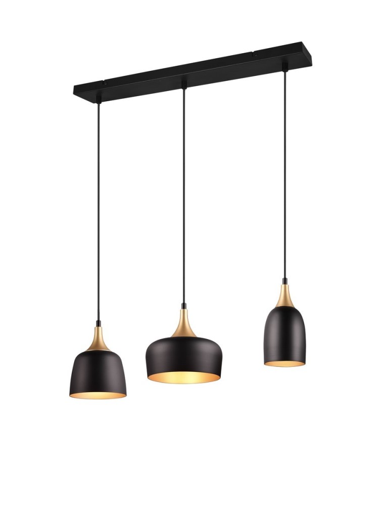 Lampy wiszące na listwie - Trio CHIRAZ Wisząca Nowoczesna 3xE14 max 25W Czarny Mat 310500332 - produkt kolory-swiatla.pl 1