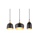 Lampy wiszące na listwie - Trio CHIRAZ Wisząca Nowoczesna 3xE14 max 25W Czarny Mat 310500332 - produkt 3