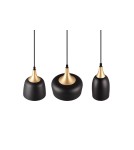 Lampy wiszące na listwie - Trio CHIRAZ Wisząca Nowoczesna 3xE14 max 25W Czarny Mat 310500332 - produkt 4