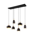 Lampy wiszące na listwie - Trio CHIRAZ Wisząca Nowoczesna 6xE14 max 25W Czarny Mat 310500632 - product 1