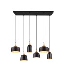 Lampy wiszące na listwie - Trio CHIRAZ Wisząca Nowoczesna 6xE14 max 25W Czarny Mat 310500632 - product 2