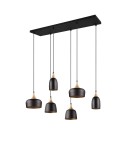 Lampy wiszące na listwie - Trio CHIRAZ Wisząca Nowoczesna 6xE14 max 25W Czarny Mat 310500632 - product 5