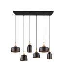 Lampy wiszące na listwie - Trio CHIRAZ Wisząca Nowoczesna 6xE14 max 25W Czarny Mat 310500632 - product 6