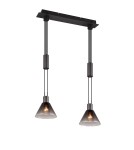 Lampy wiszące na listwie - Trio STANLEY Wisząca Nowoczesna 2xE27 max 40W Czarny Mat 319500232 - produkt 1