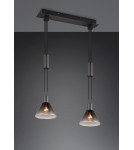 Lampy wiszące na listwie - Trio STANLEY Wisząca Nowoczesna 2xE27 max 40W Czarny Mat 319500232 - produkt 2