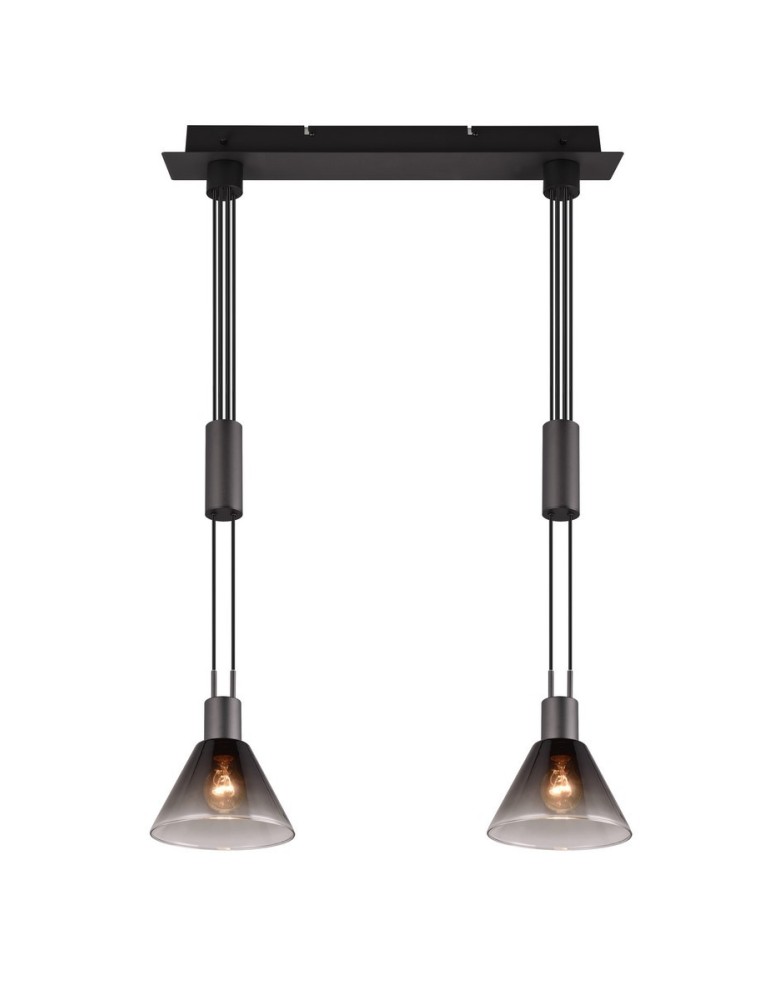 Trio STANLEY Wisząca Nowoczesna 2xE27 max 40W Czarny Mat 319500232