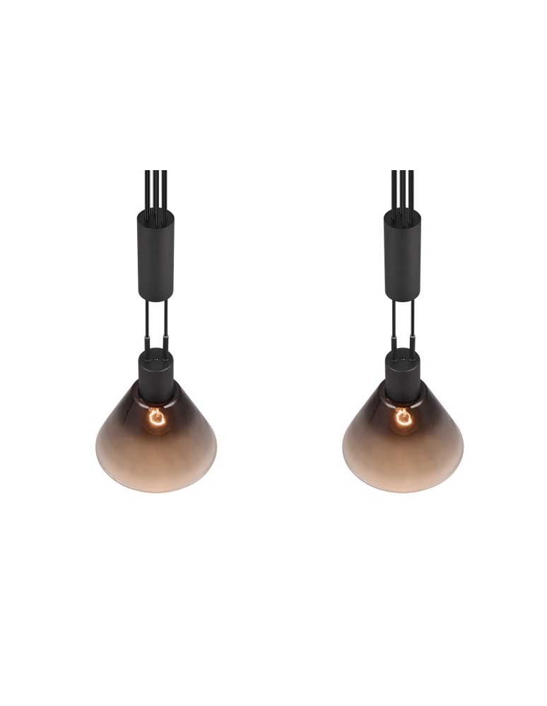 Trio STANLEY Wisząca Nowoczesna 2xE27 max 40W Czarny Mat 319500232