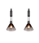 Lampy wiszące na listwie - Trio STANLEY Wisząca Nowoczesna 2xE27 max 40W Czarny Mat 319500232 - produkt 6