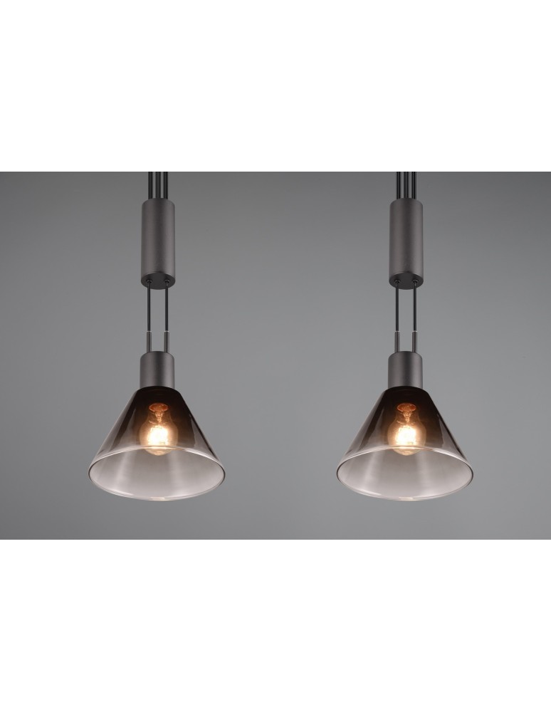 Trio STANLEY Wisząca Nowoczesna 2xE27 max 40W Czarny Mat 319500232