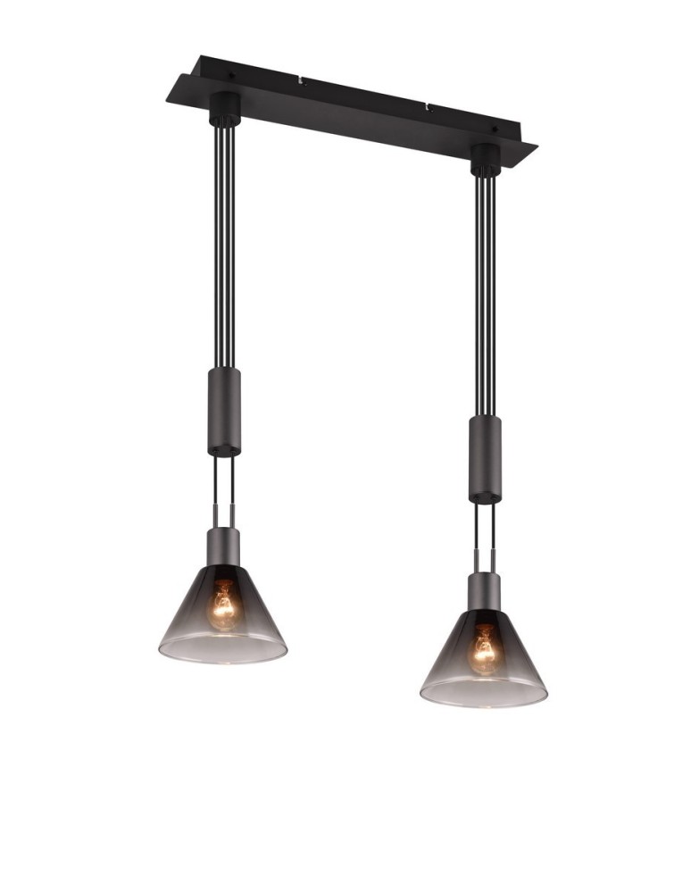 Trio STANLEY Wisząca Nowoczesna 2xE27 max 40W Czarny Mat 319500232
