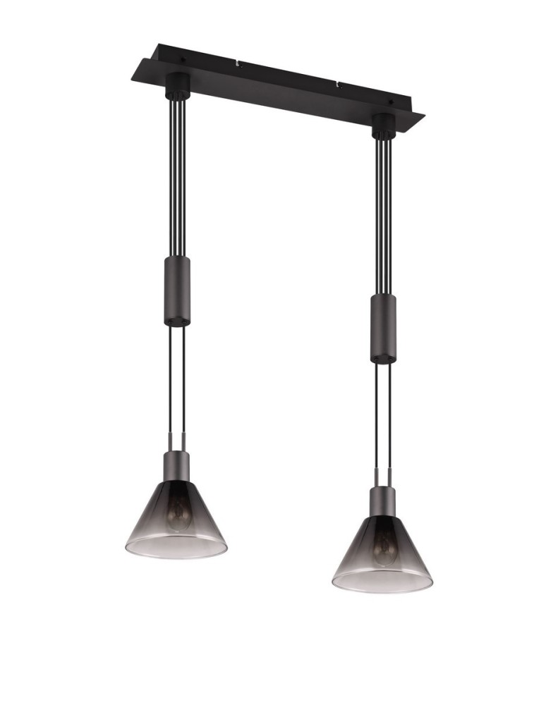 Trio STANLEY Wisząca Nowoczesna 2xE27 max 40W Czarny Mat 319500232