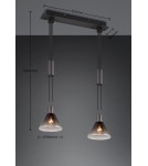 Lampy wiszące na listwie - Trio STANLEY Wisząca Nowoczesna 2xE27 max 40W Czarny Mat 319500232 - produkt 10