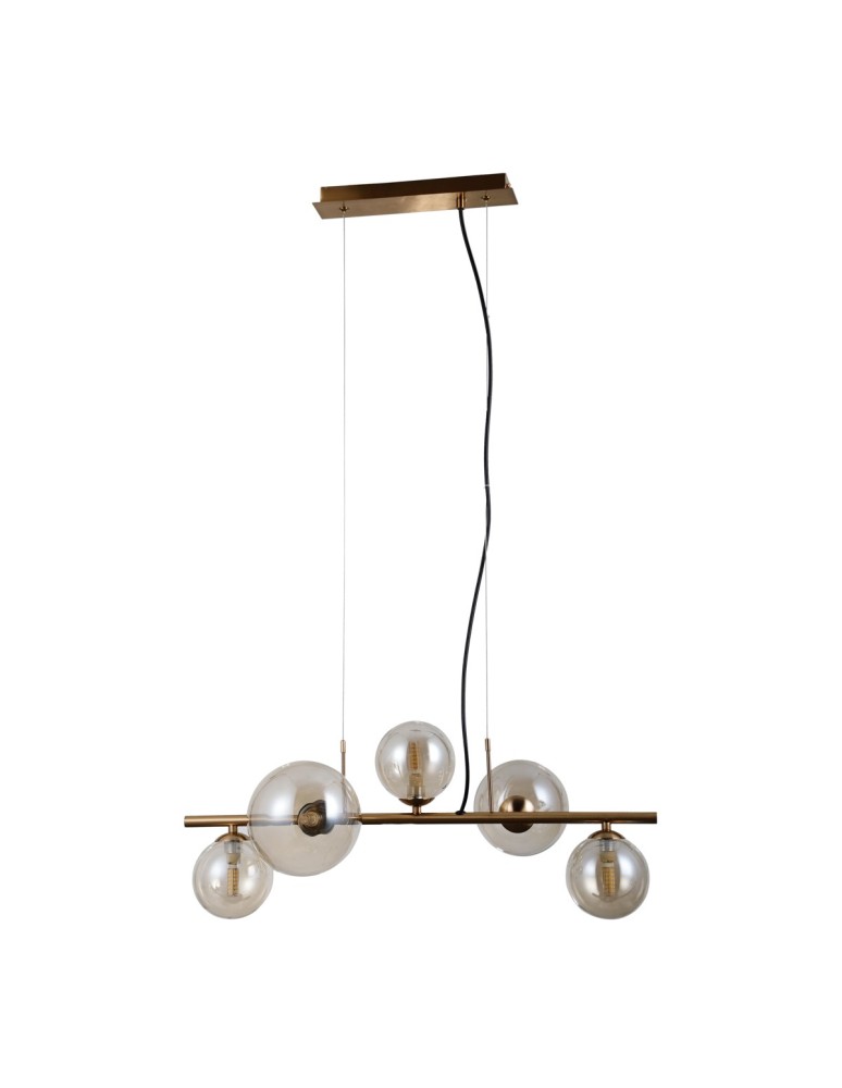 Lampy wiszące nad wyspę - Italux Canello Wisząca Mosiądz miodowy 5xG9 5W PND-406007-5-HBR - product kolory-swiatla.pl 2