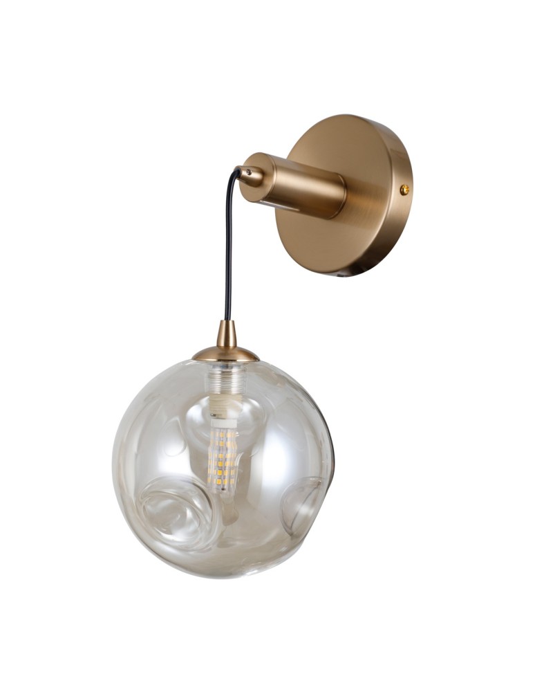 Kinkiety kule - Italux Perlos Kinkiet Mosiądz miodowy 1xG9 5W WL-54456-1-HB-AMB - product kolory-swiatla.pl 2