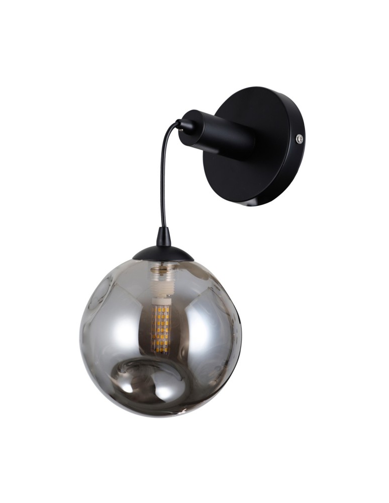 Kinkiety kule - Italux Perlos Kinkiet Czarny mat 1xG9 5W WL-54456-1A-BK-SMG - product kolory-swiatla.pl 2