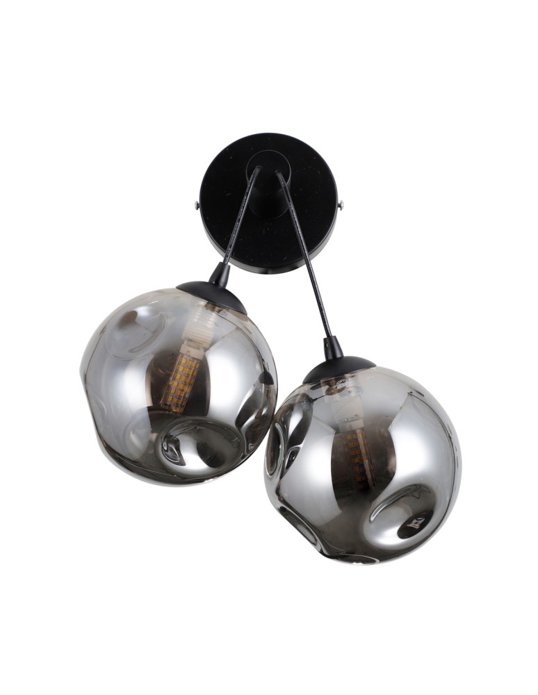 Kinkiety kule - Italux Perlos Kinkiet Czarny mat 2xG9 5W WL-54456-2A-BK-SMG - product kolory-swiatla.pl 2