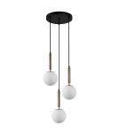 Lampy wiszące potrójne - Italux Ravena Wisząca Mosiężny 3xE27 10W PND-2324-3A GD+OPAL - product 1