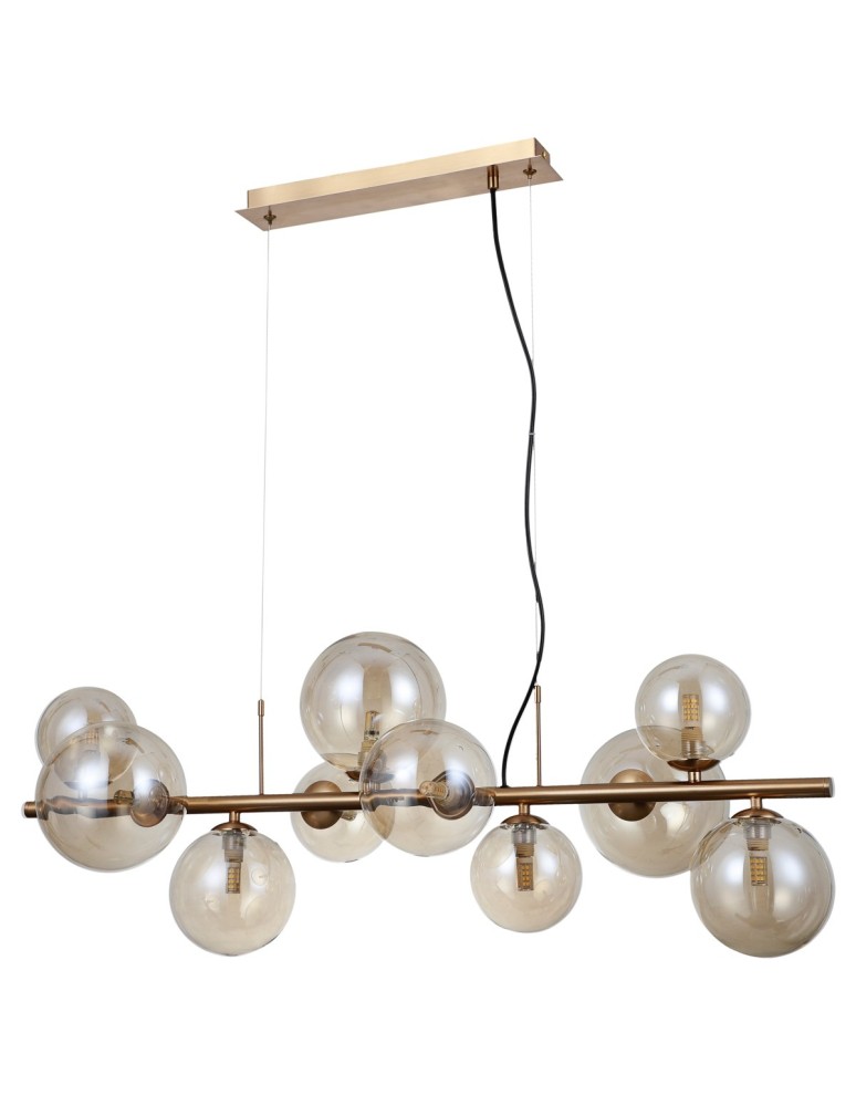 Lampy wiszące nad wyspę - Italux Canello Wisząca Mosiądz miodowy 10xG9 5W PND-406007-10-HBR - product kolory-swiatla.pl 2