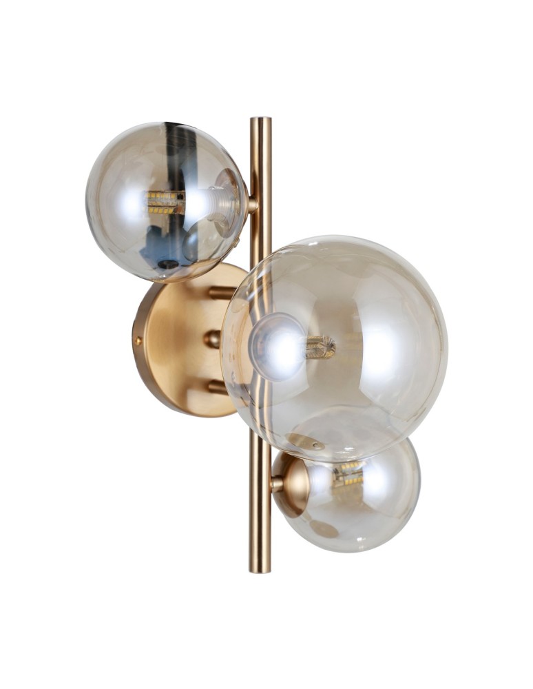 Kinkiety kule - Italux Canello Kinkiet Mosiądz miodowy 3xG9 5W WL-406007-3-HBR - product kolory-swiatla.pl 2