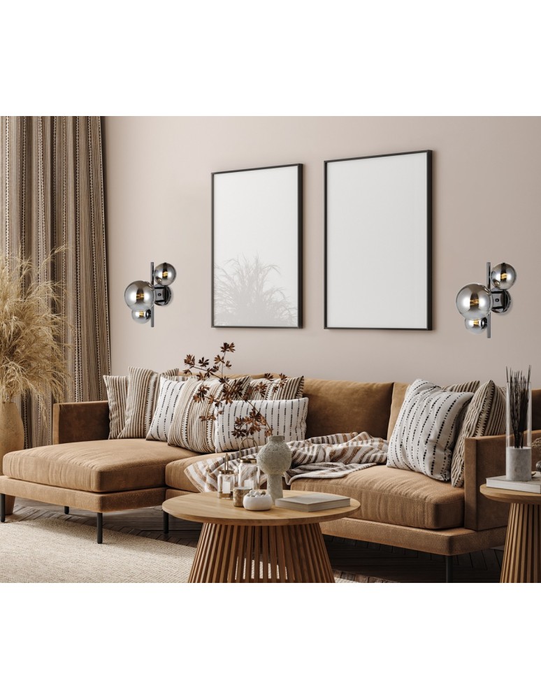 Kinkiety kule - Italux Canello Kinkiet Czarny chrom 3xG9 5W WL-406007-3A-BCR - product kolory-swiatla.pl 3